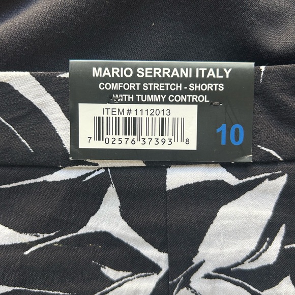 Mario Serrani Tummy Control Black and White Bermuda Shorts NWT - Picture 3 of 4